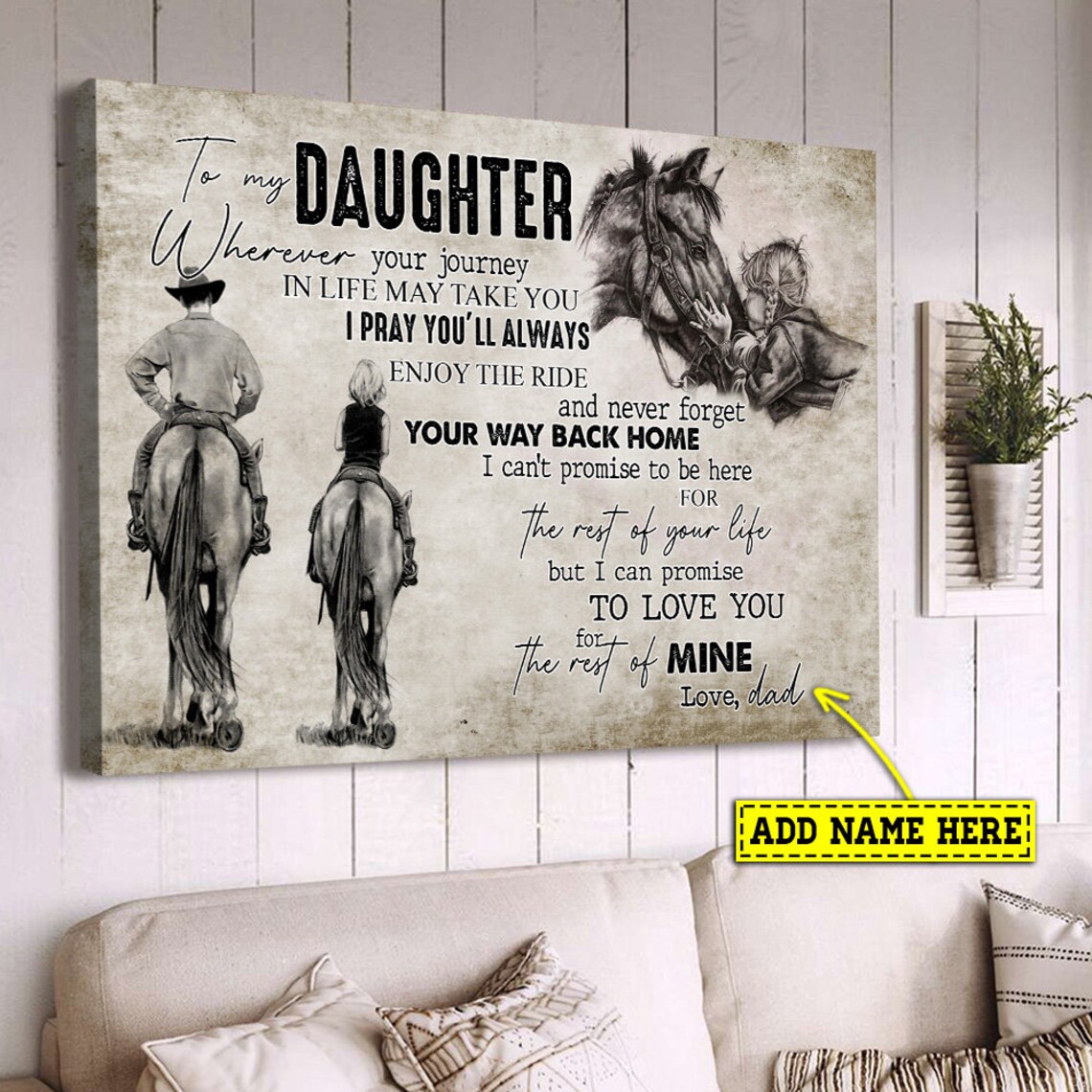 Classic Personalized Cowboy Gift For Daughter Art Print - Image 5