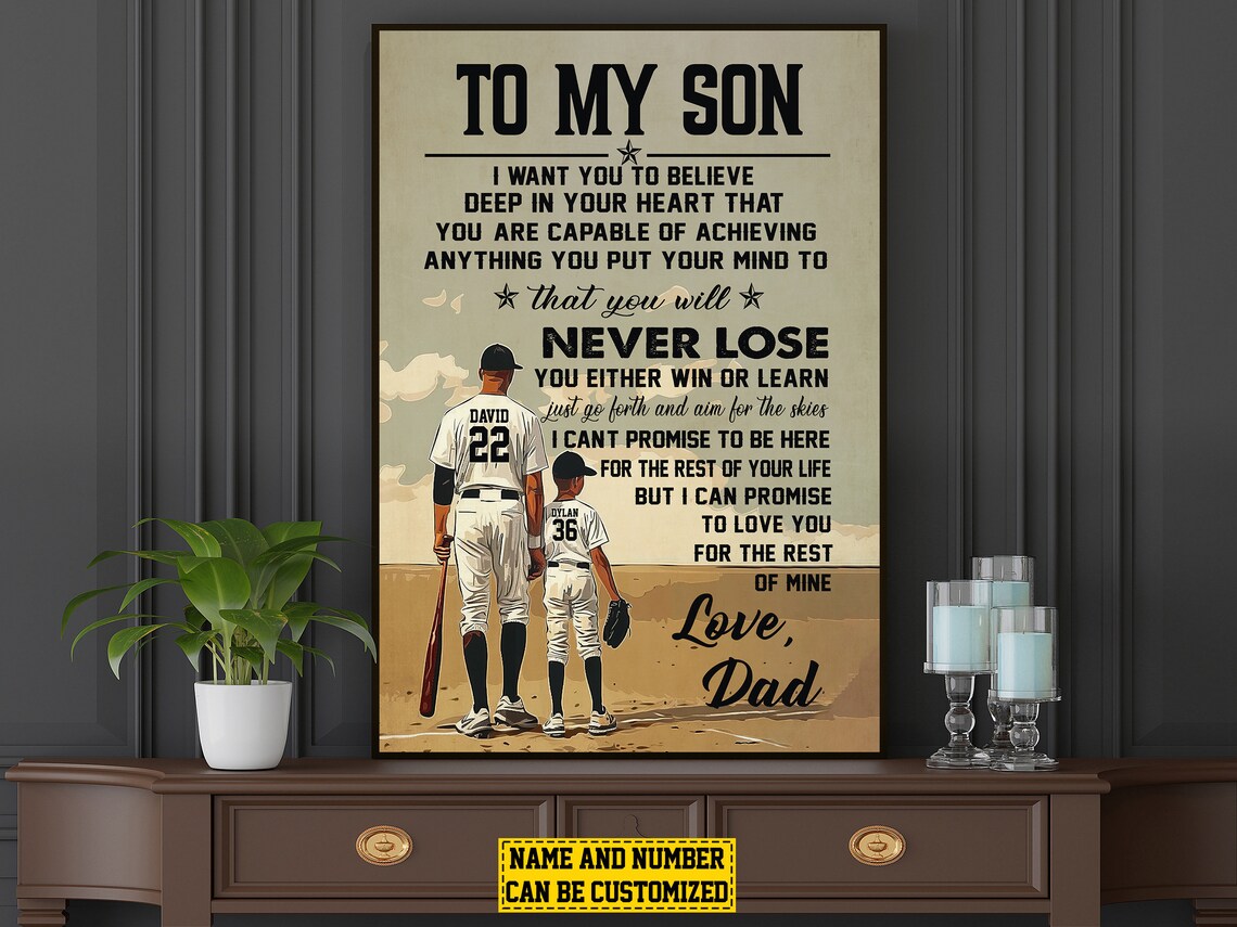 Baseball Dads Teaching Personalized Poster Print - Image 4