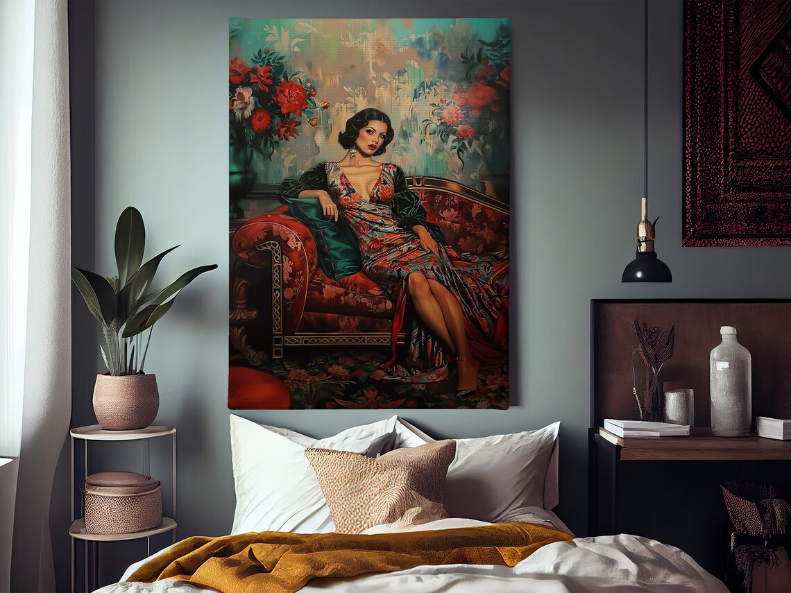 Cottage Woman on the Sofa Vintage Woman Poster - Image 2