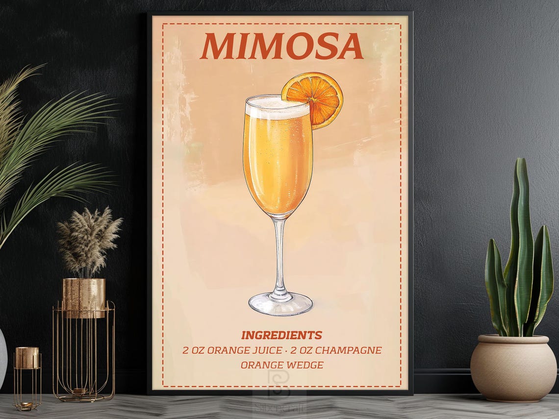 Mimosa Cocktail, Bar Decor Art Print - Image 6