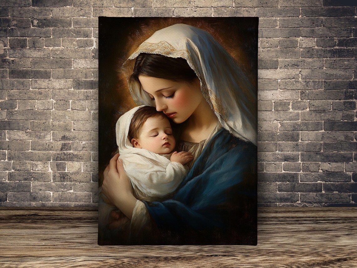 Mother Madonna and Jesus Catholic Wall Art Print - Image 2