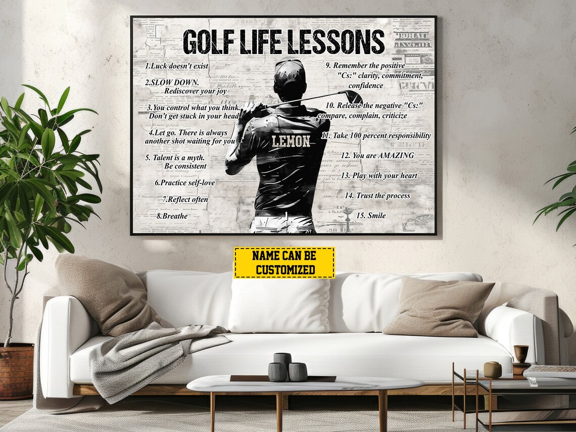 Personalized Golf Life Lessons Gift Poster Print - Image 3