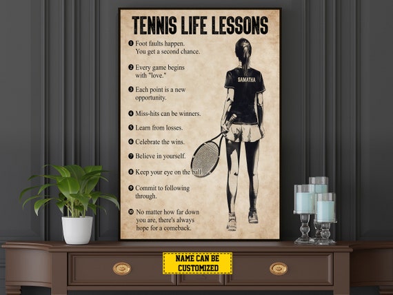 Personalized Tennis Life Lessons Tennis Art Print