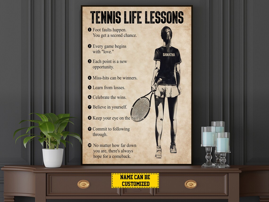 Personalized Tennis Life Lessons Tennis Art Print