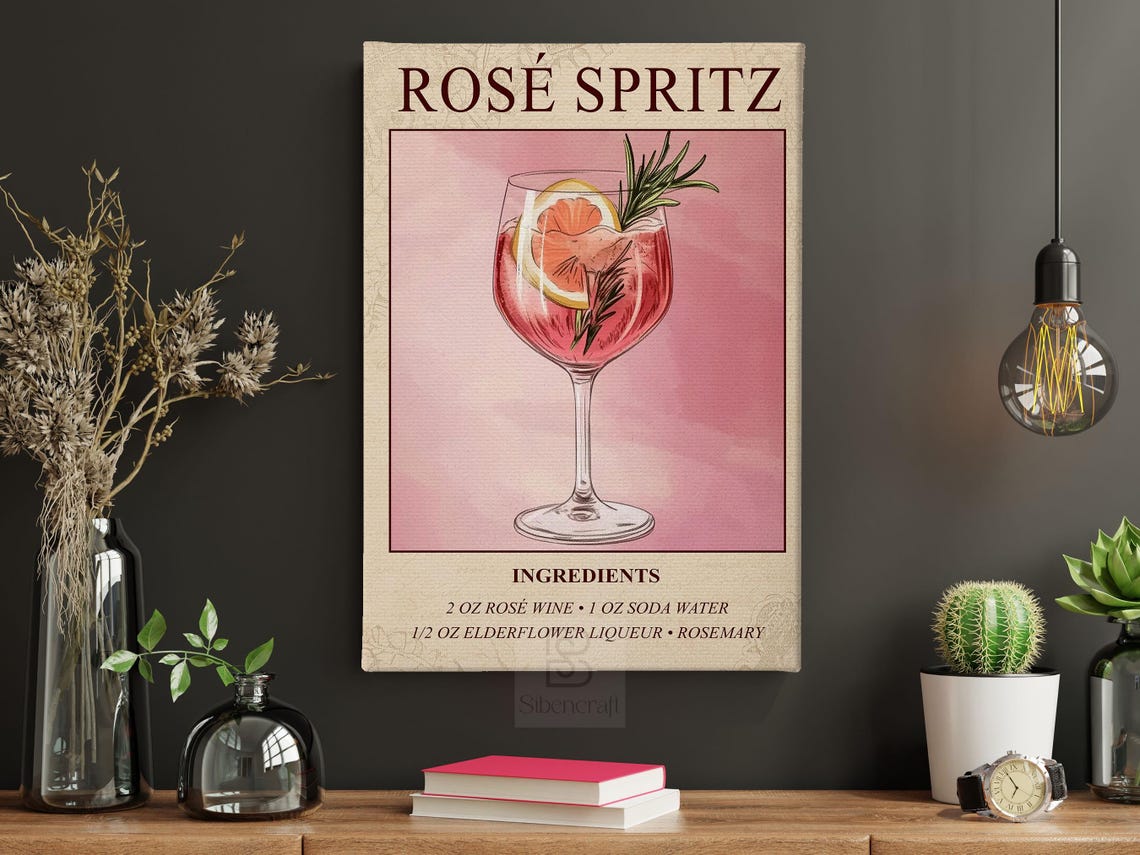 Rose Spritz Wine Poster, Bar Wall Decor - Image 6
