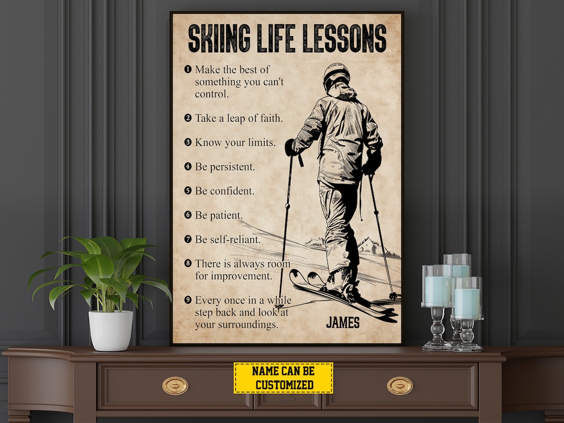 Skiing Life Lessons, Personalized Skiing Gift for Men - Image 3