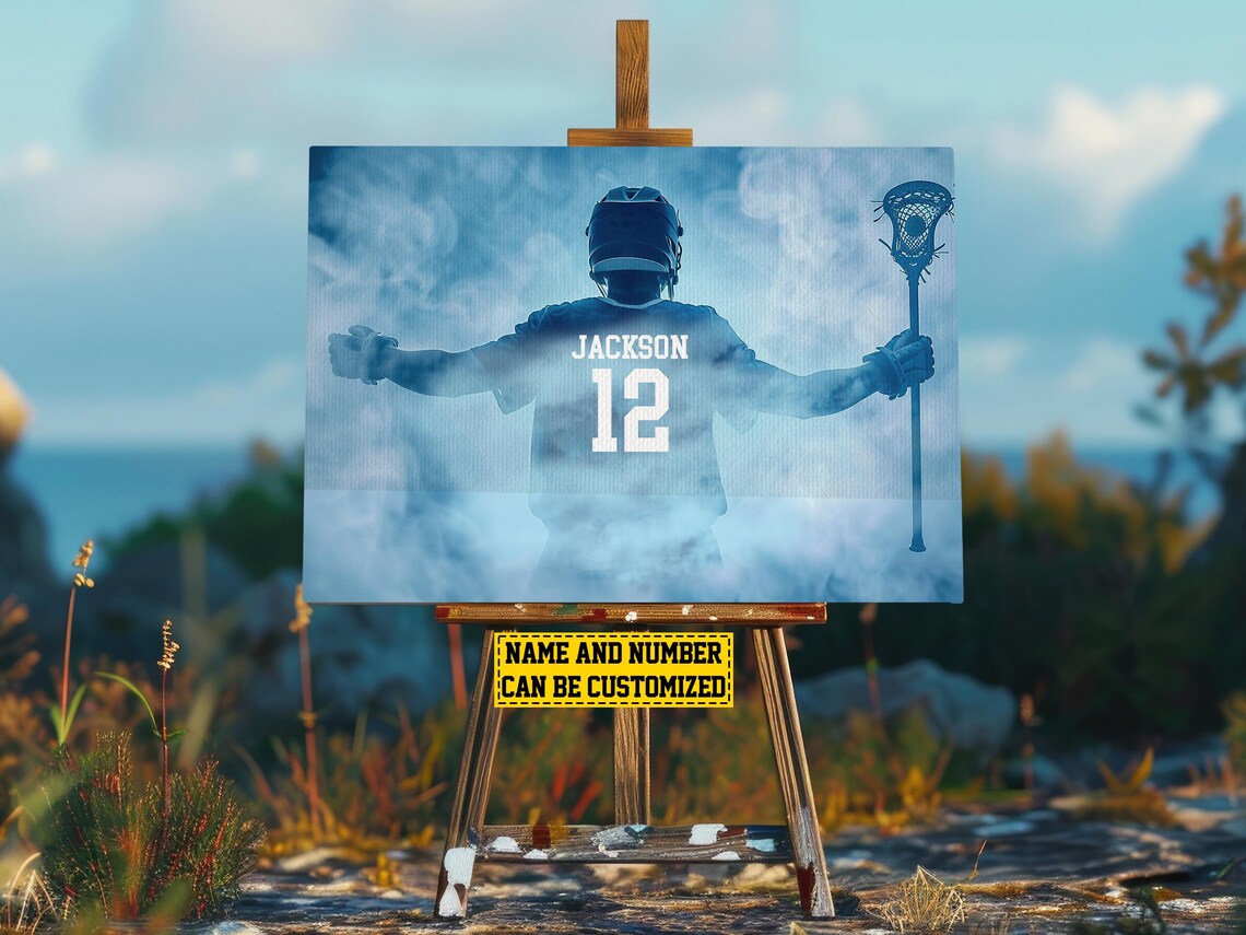 Victory Lacrosse Player Personalized Wall Art Print - Image 2