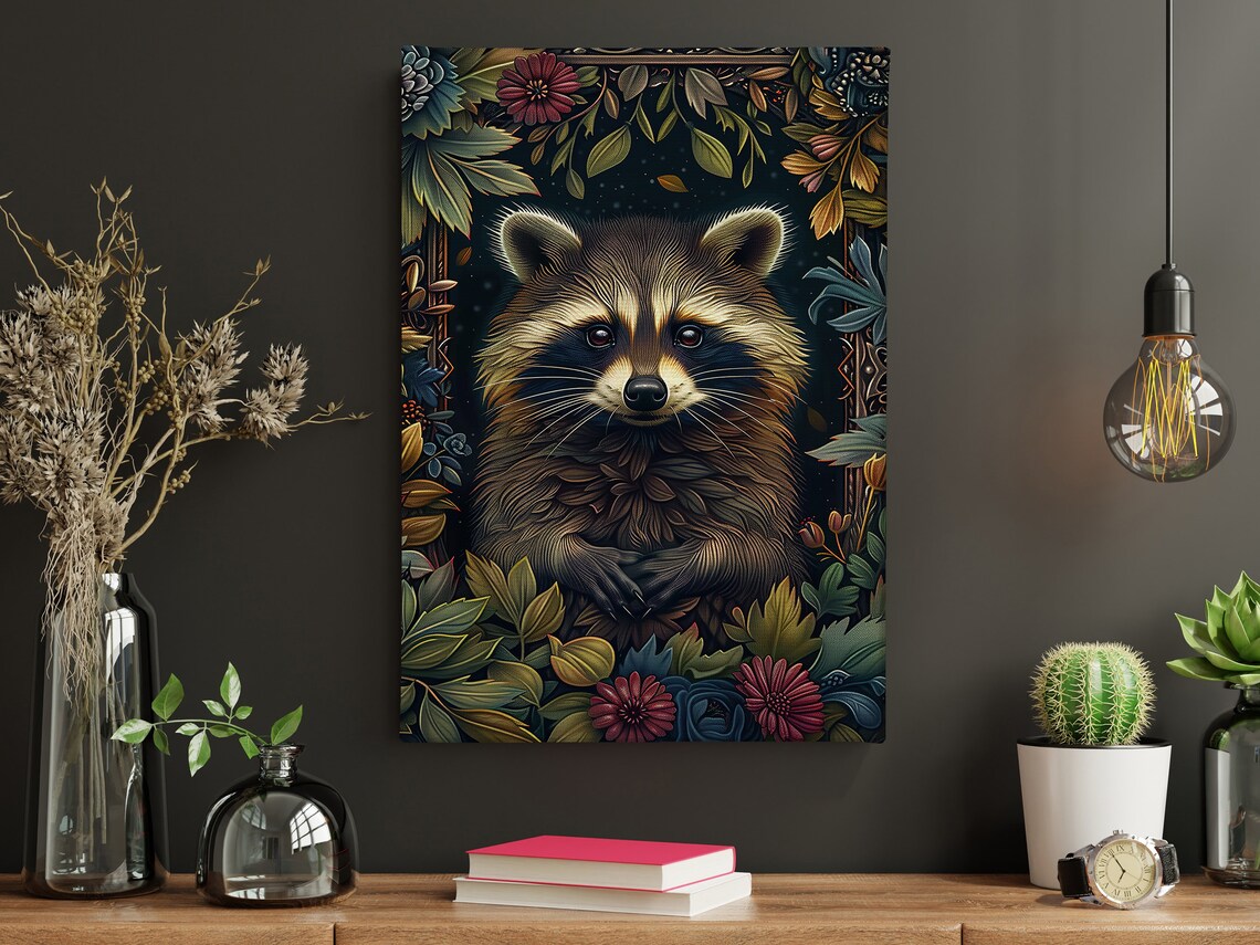 Vintage Raccoon Print, Retro Animal Poster Print - Image 4