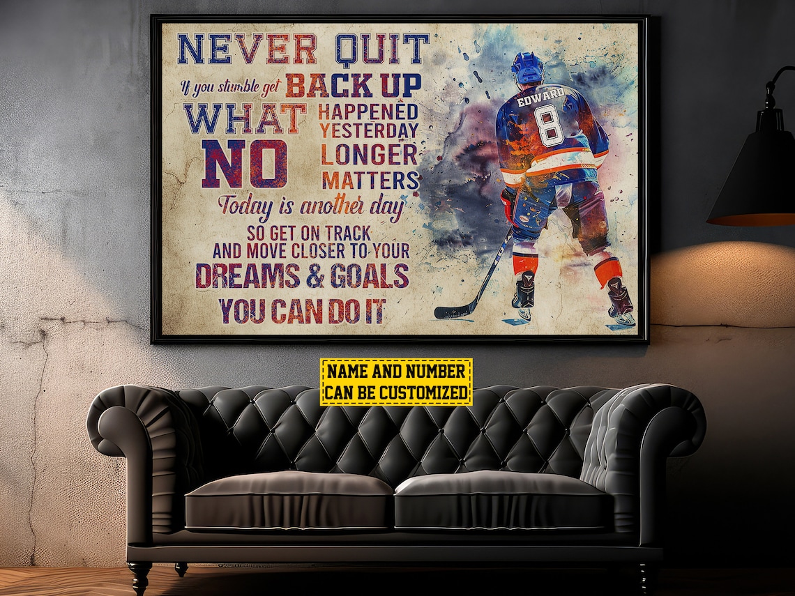Vintage Hockey Life Lessons Personalized Art Print - Image 5