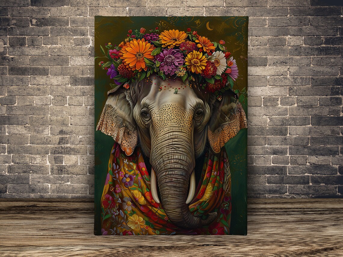 Matisse Floral Elephant Art Print, Animal Decor - Image 2