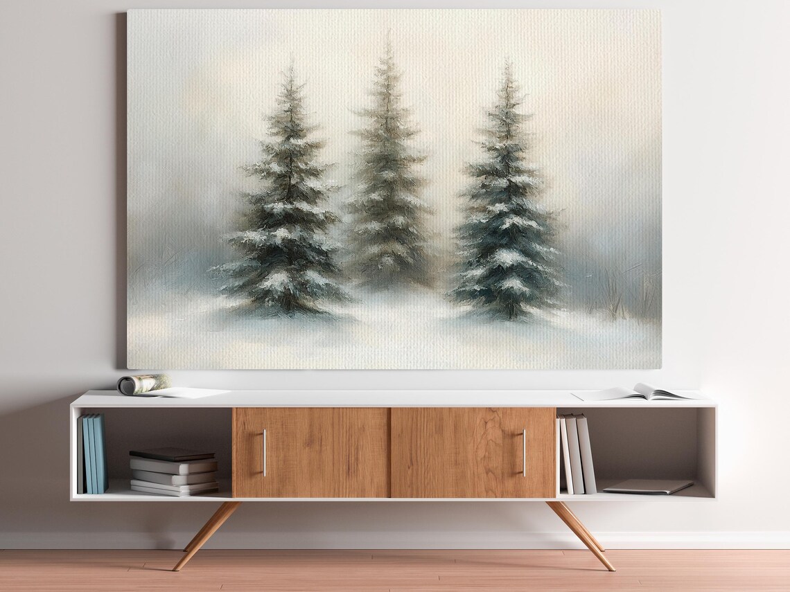Vintage Christmas Tree Painting, Holiday Art Print - Image 3