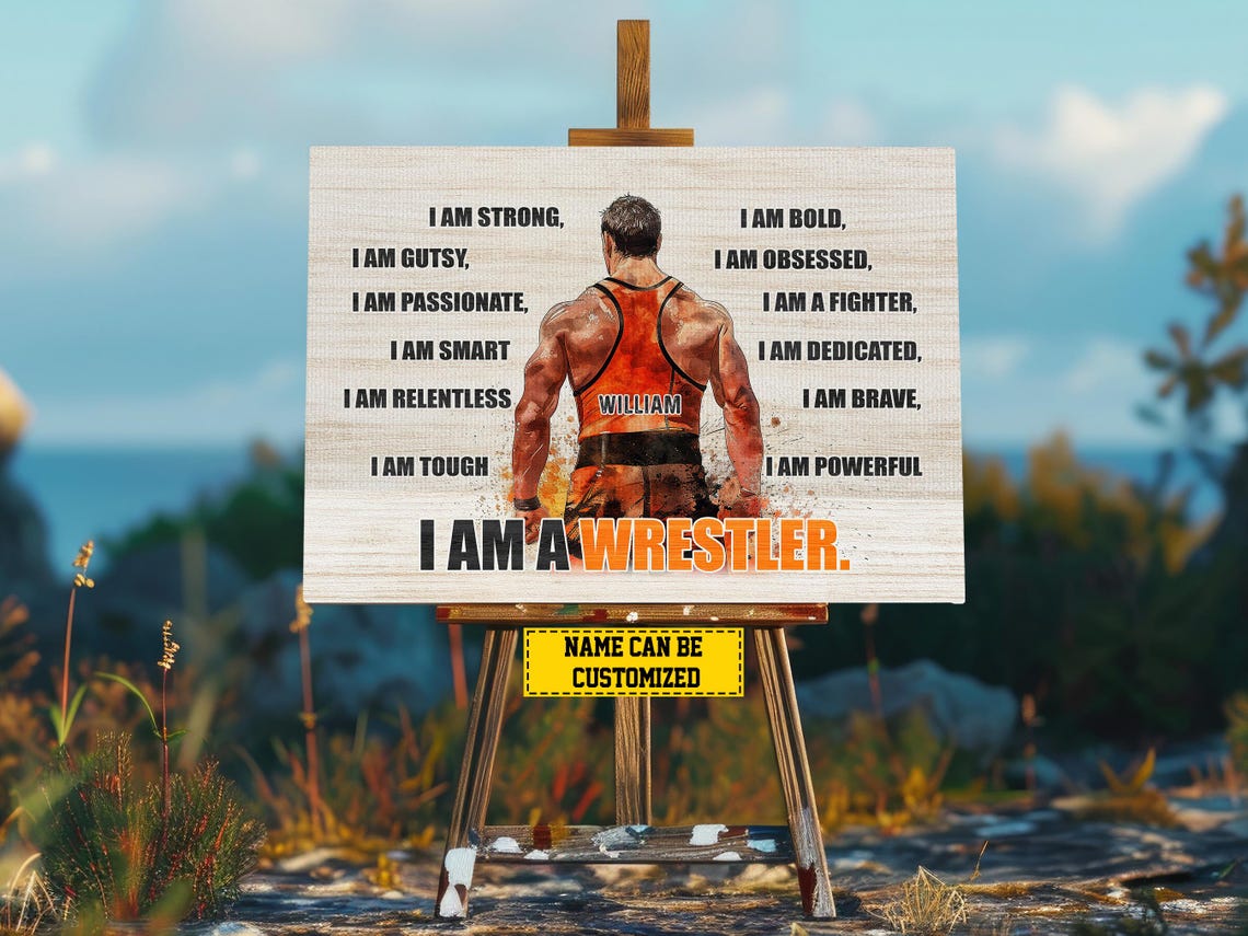 I Am Wrestler Personalized Wrestling Poster Wrestling Print Wrestling Gift For Boys Men - Image 2