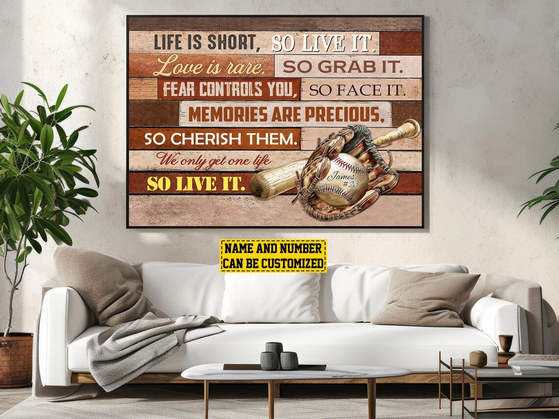 Vintage Baseball Personalized Poster, Softball Gift - Image 3