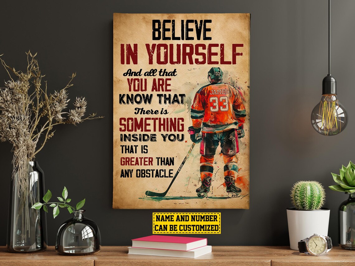 Vintage Hockey Inspiration Personalized Poster Print - Image 5