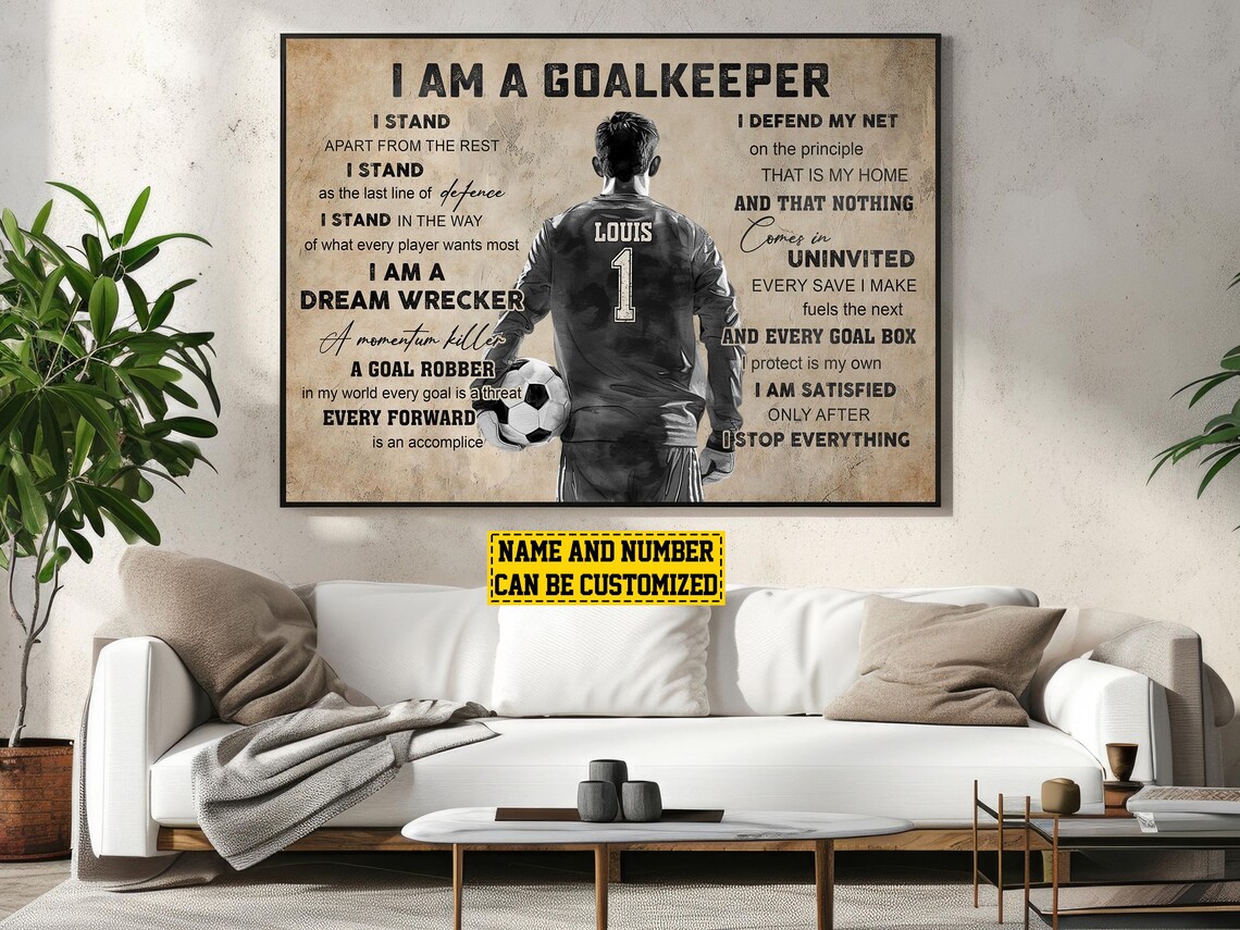 Soccer Goalkeeper Personalized Art Print, Gift for Him - Image 3