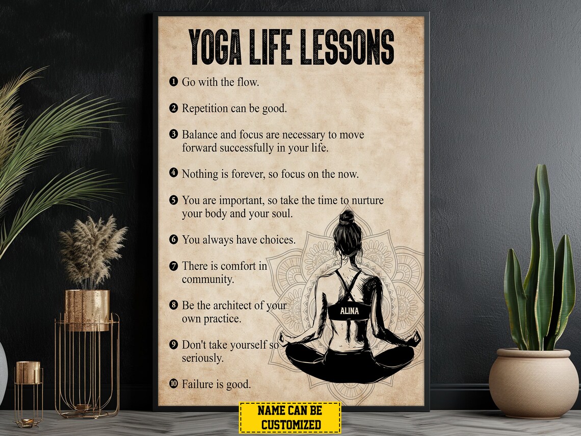 Personalized Yoga Life Lessons Art Print, Daughter