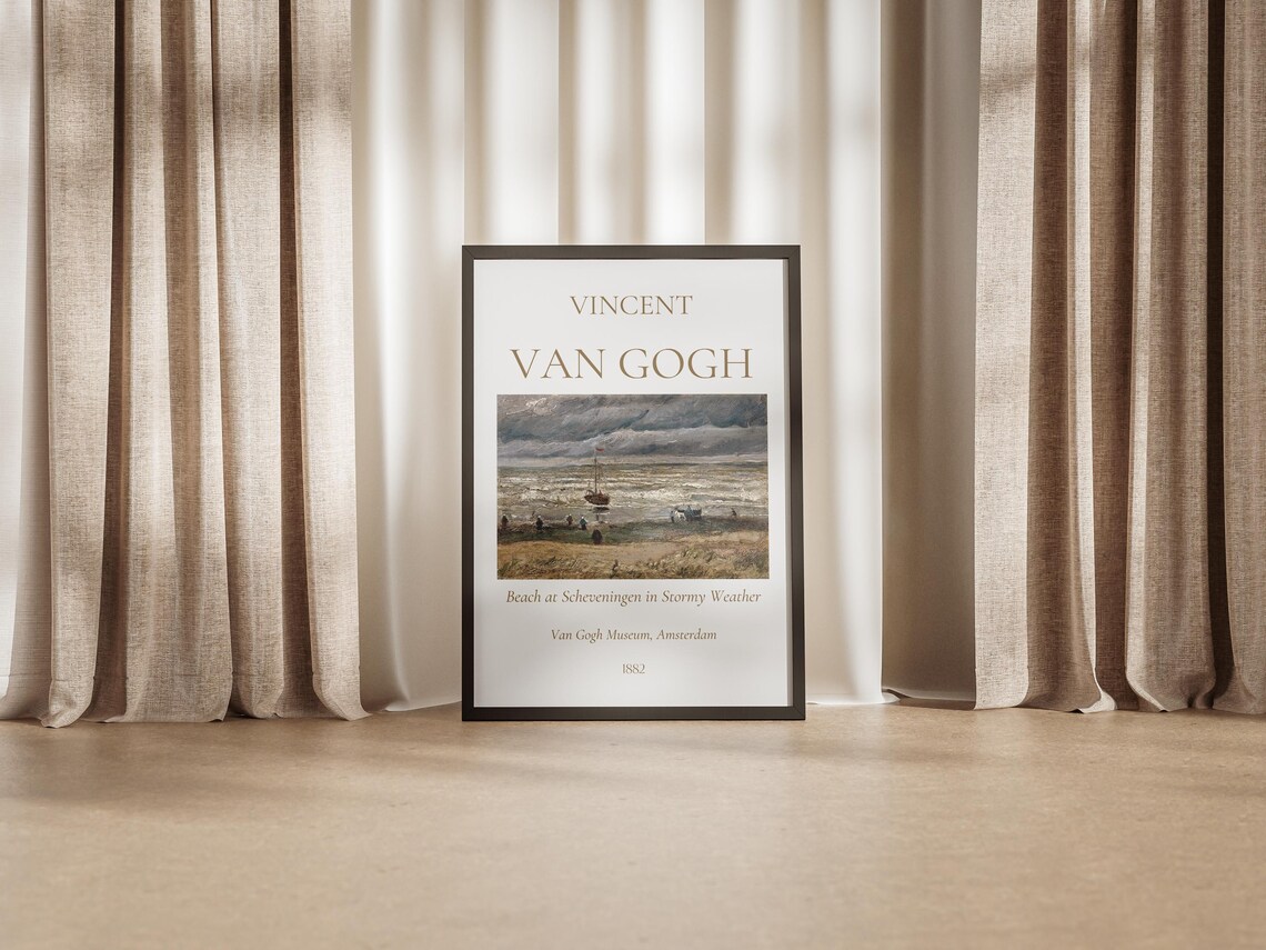 Van Gogh Beach at Scheveningen Stormy Weather 1882 Seascape Poster - Image 7