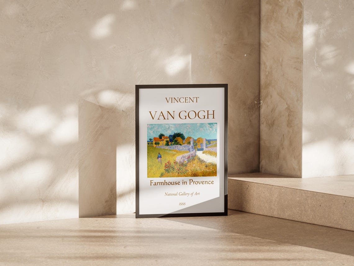 Van Gogh Art Print Farmhouse In Provence Van Gogh Exhibition Poster Van Gogh Painting Landscape Artwork Museum Poster Nature Wall Art - Image 4
