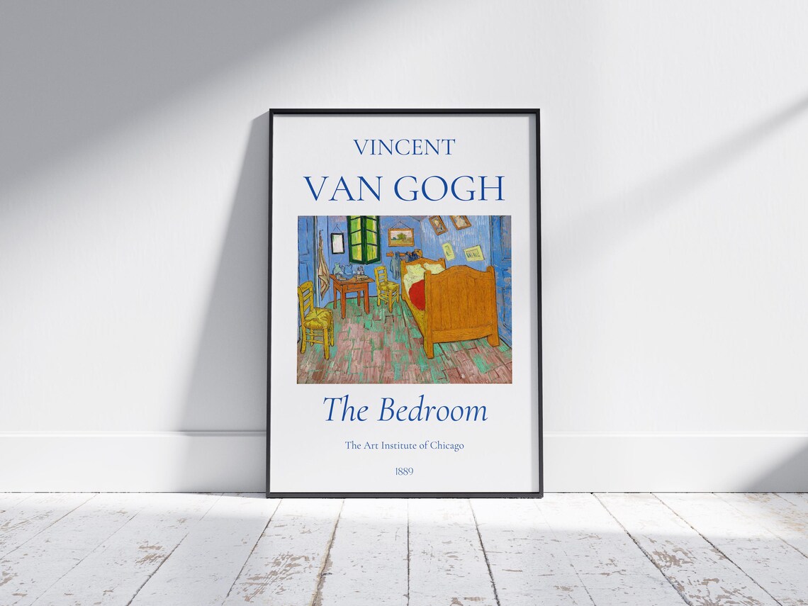 Van Gogh The Bedroom 1889 Arles Blue Room Interior Museum Art Poster - Image 5