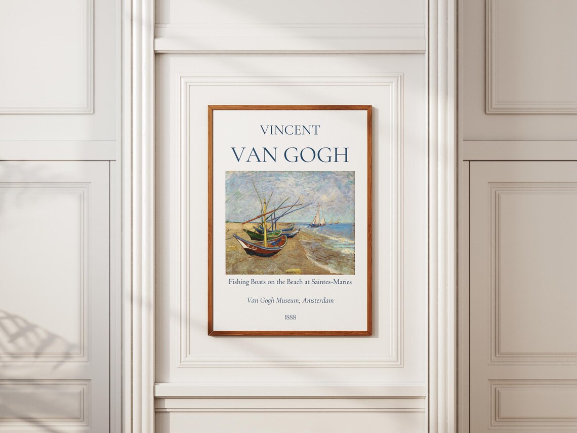 Van Gogh Fishing Boats Saintes-Maries 1888 Beach Seascape Art Poster - Image 6