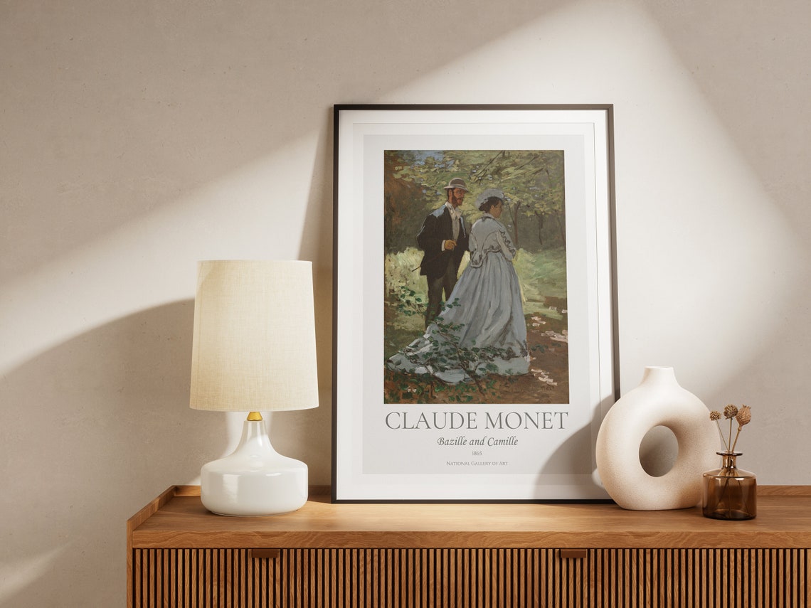 Claude Monet Art Print Bazille And Camille Monet Exhibition Poster Monet Paintings Vintage Lovers Poster Impressionist Art Poster - Image 6