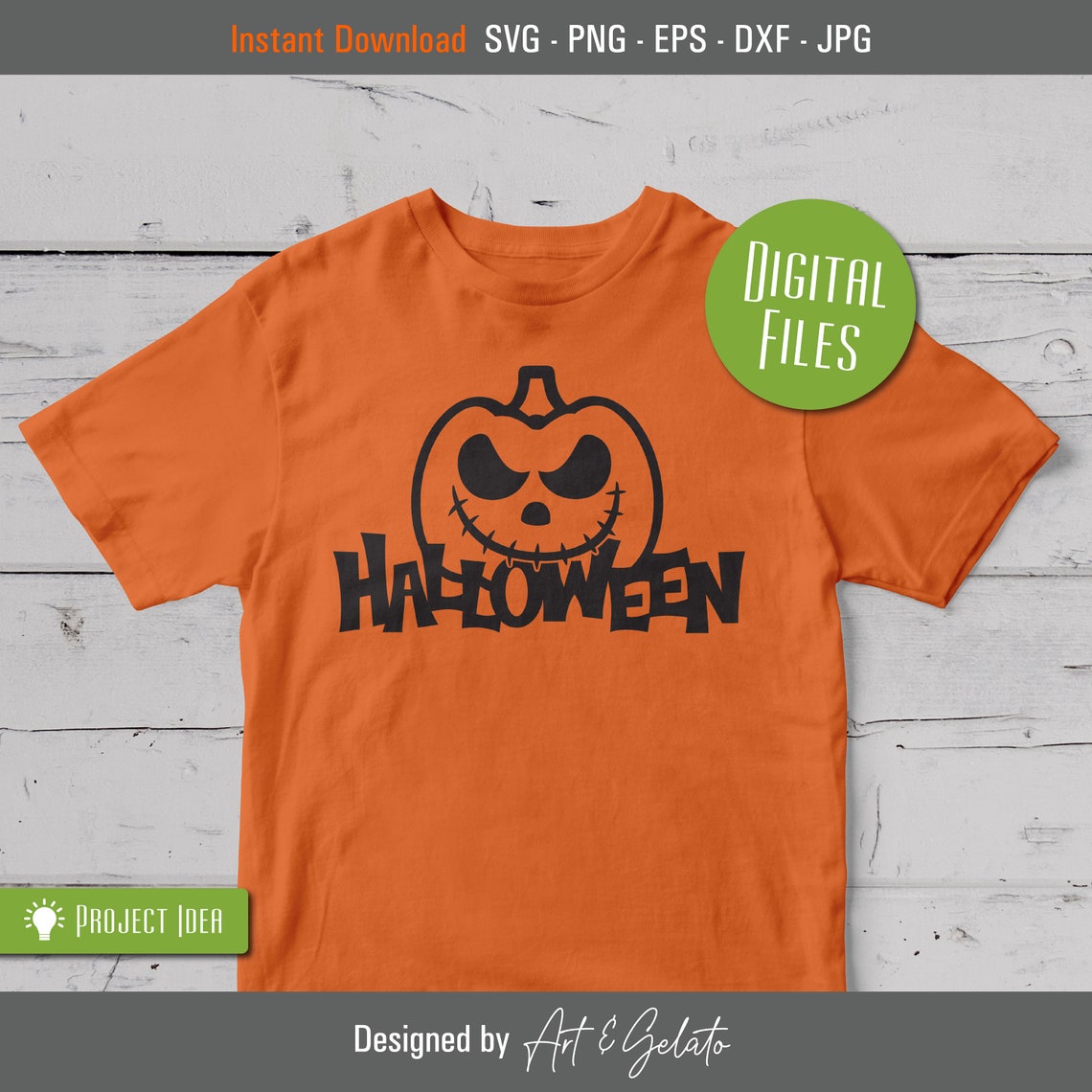Black Halloween Jack-O-Lantern Pumpkin Spooky Cut File Poster - Image 2