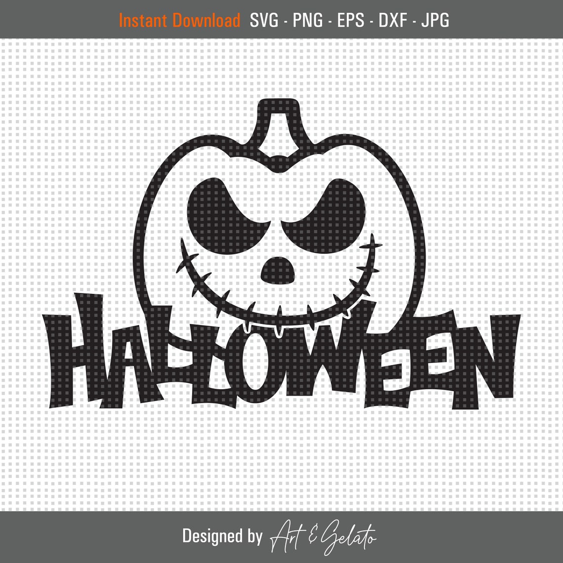 Black Halloween Jack-O-Lantern Pumpkin Spooky Cut File Poster
