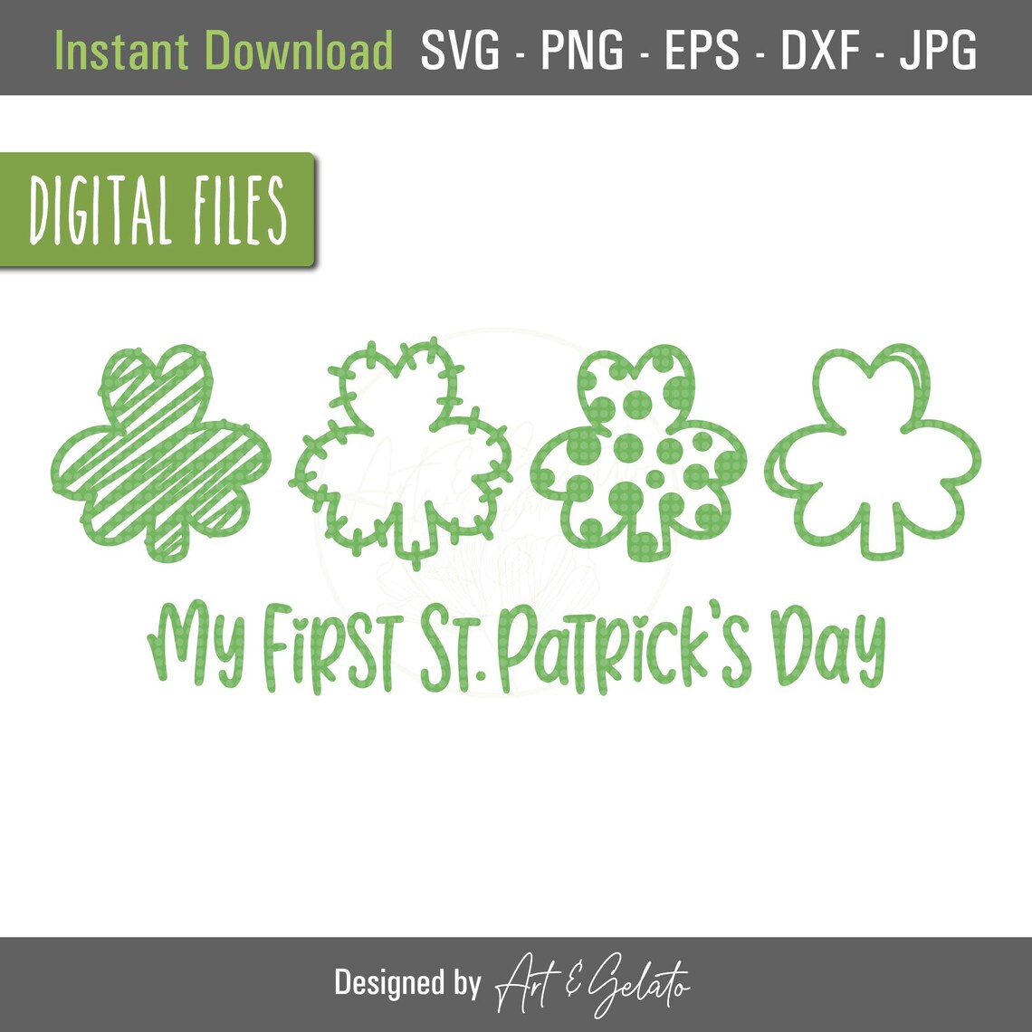 My First St. Patrick's Day Shamrocks Art Print