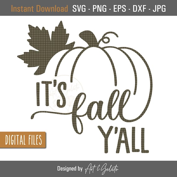 It's Fall Yall Pumpkin Outline Autumn Harvest Season Decor Poster