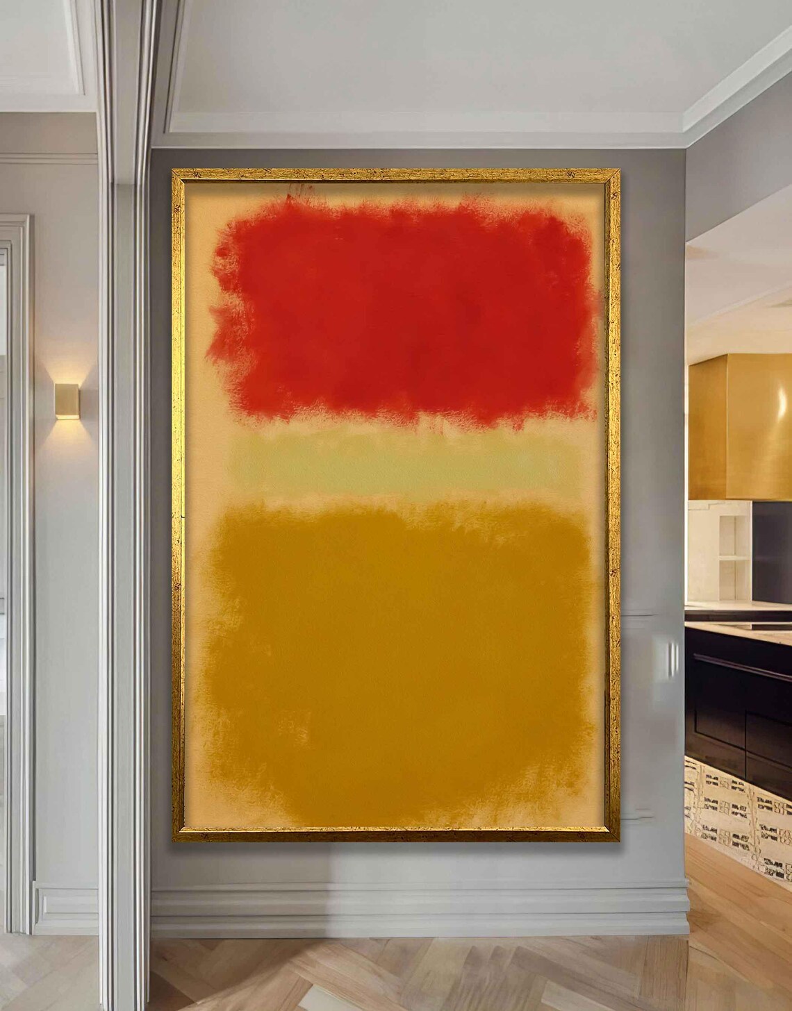 Red Yellow Color Field Abstract Rothko Style Modern Art Poster - Image 2