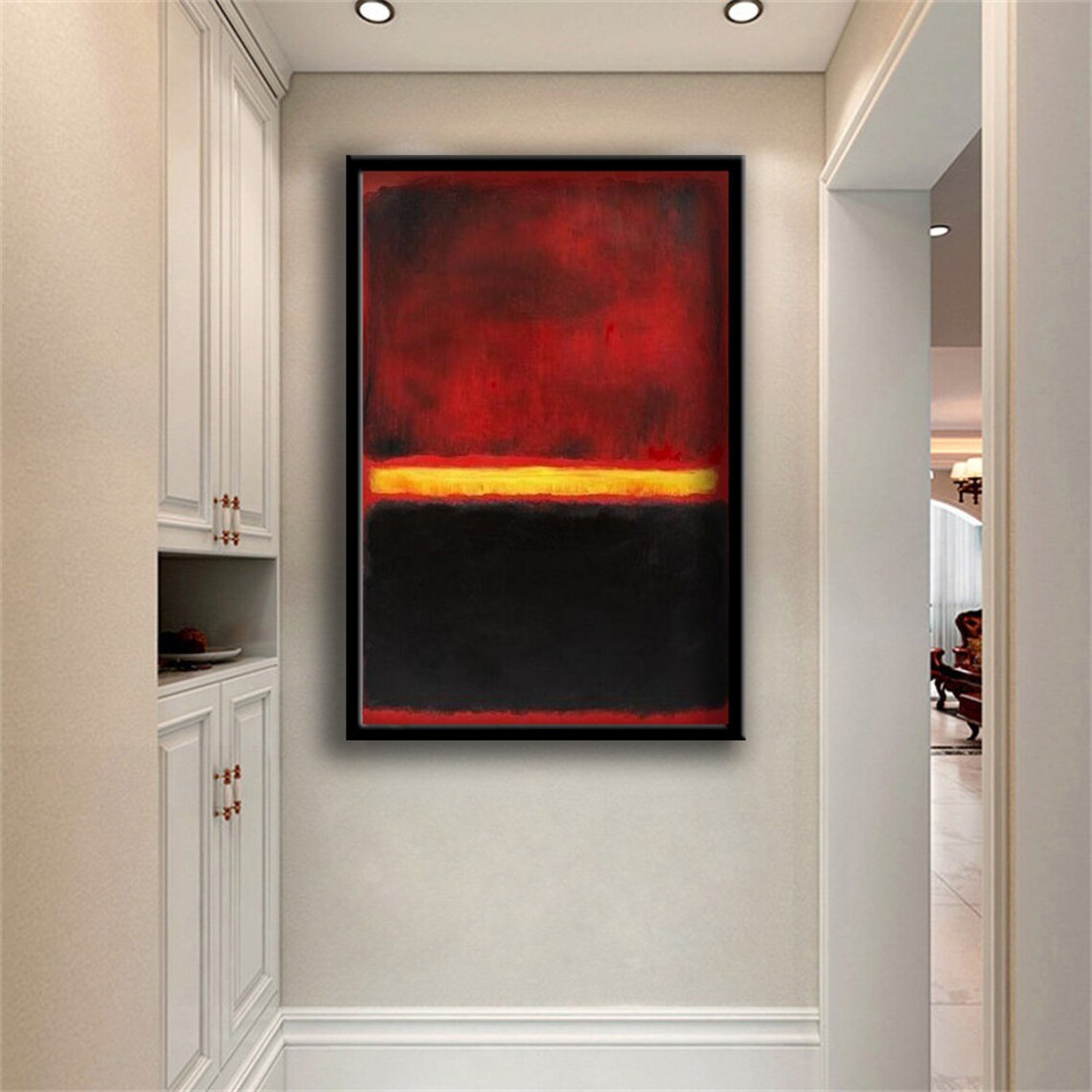 Mark Rothko Style Black Red Gold Band Abstract Color Field Art Poster - Image 3