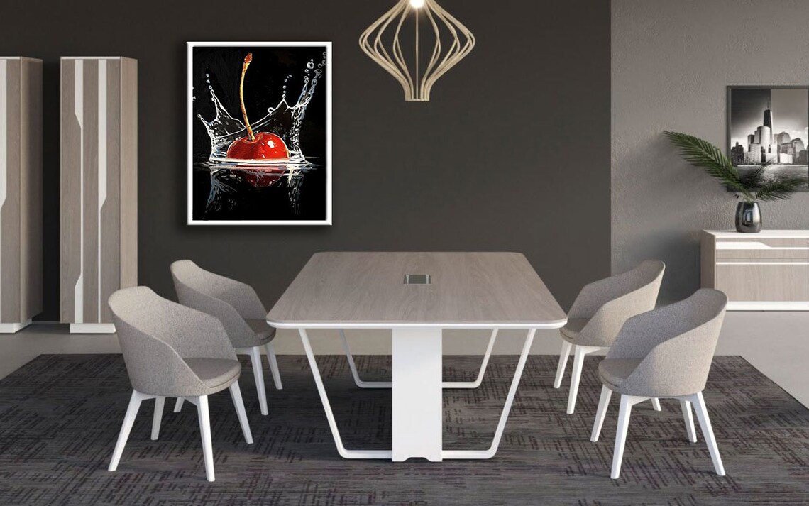 Cherry Falling Into Water New Home Gift Kitchen Decor Painting Kitchen Wall Decor Wall Art Print Ready To Hang Wall Print - Image 4