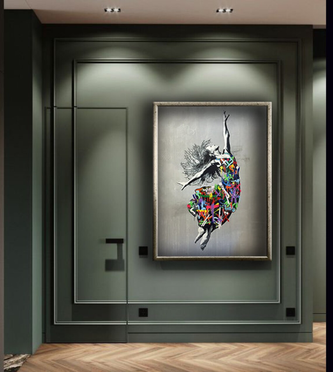 Dancer Jumping Graffiti Dress Colorful Street Art Ballet Motion Wall Poster - Image 4