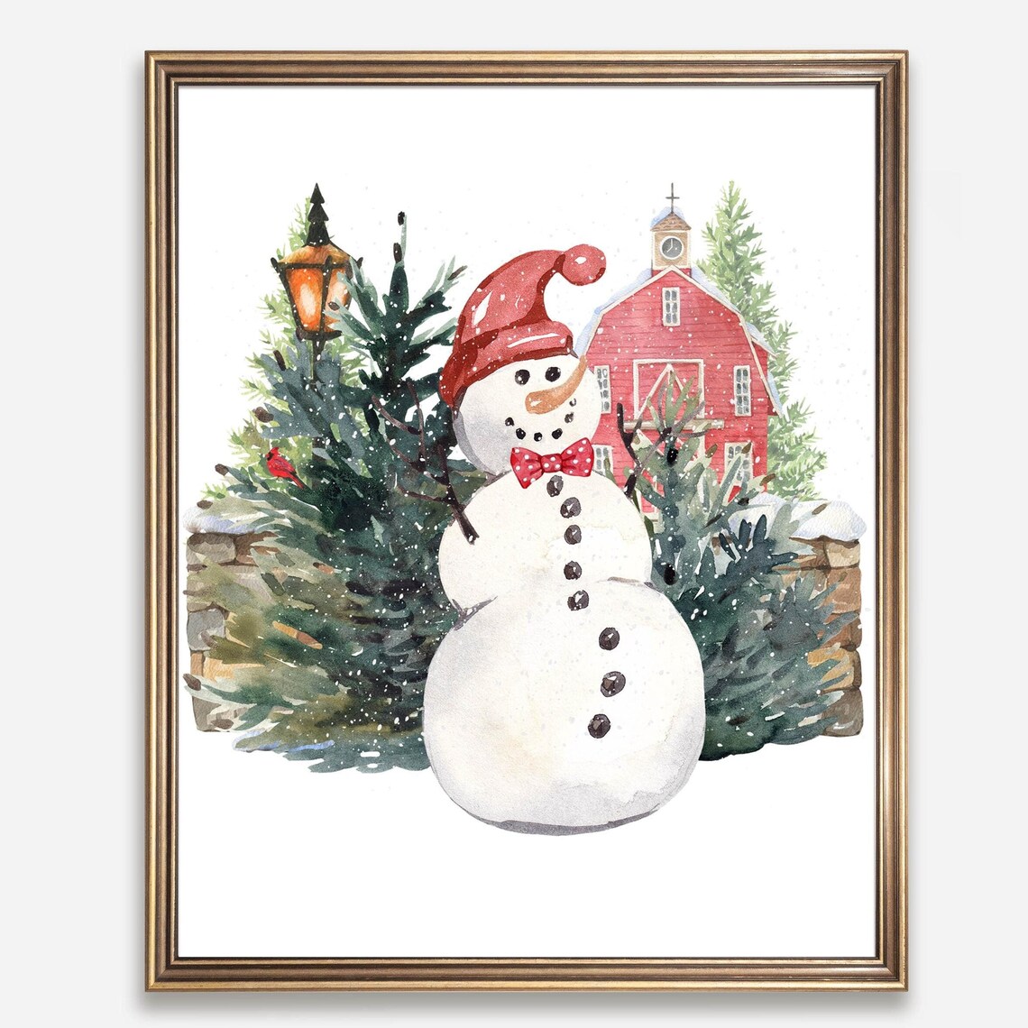Winter Snowman Wall Art Woodland Snowman Sign 5x7 8x10 85x11 11x14 16x20 Seasonal Watercolor Decor Diy Home Decor