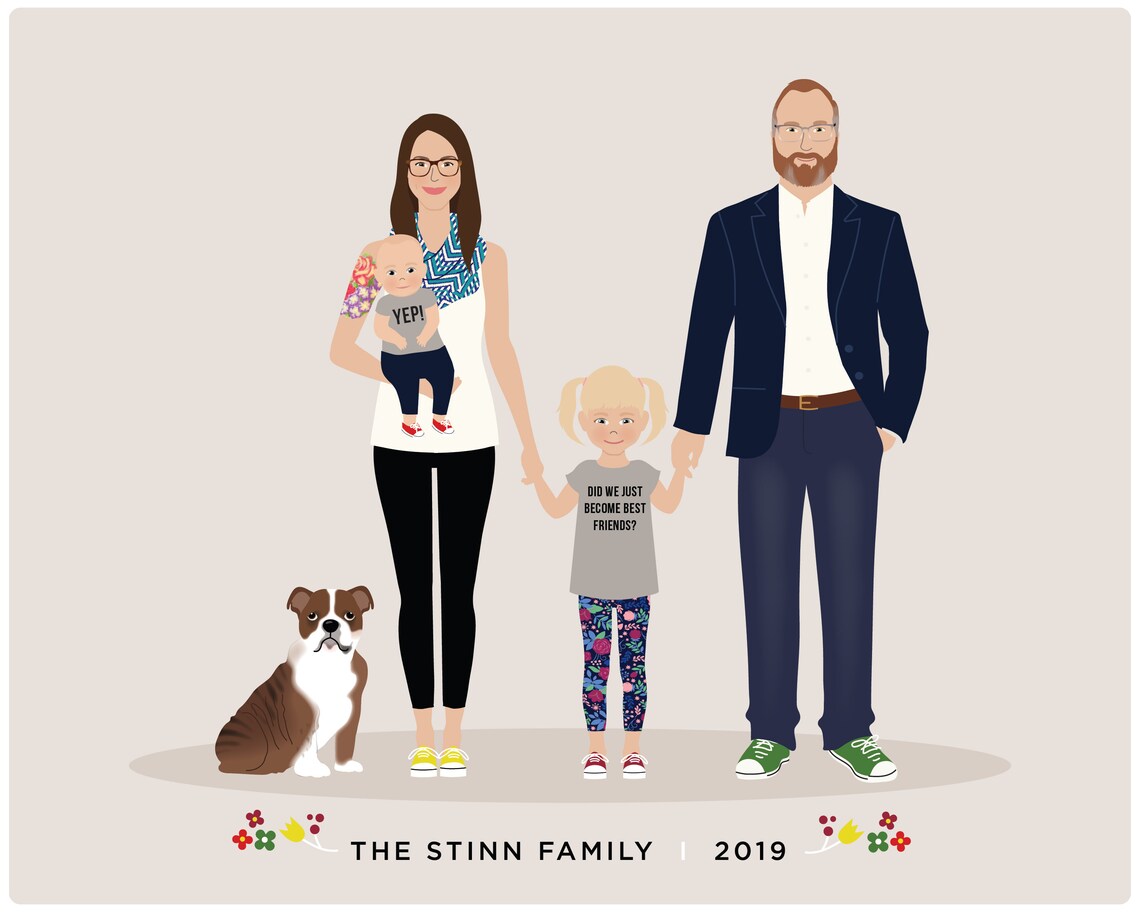 Custom Family Portrait Drawing, Personalized Gift - Image 3