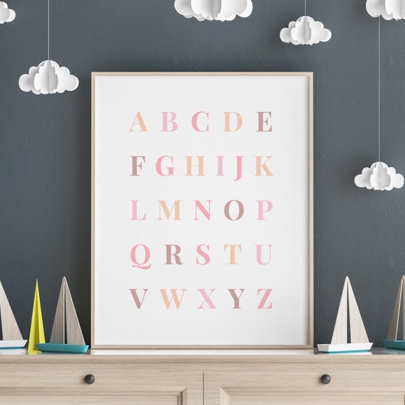 Nursery Alphabet Poster Quote Kids Room Sign Nursery Signs Kids Room Wall Art Nursery Art Abc Print School 5