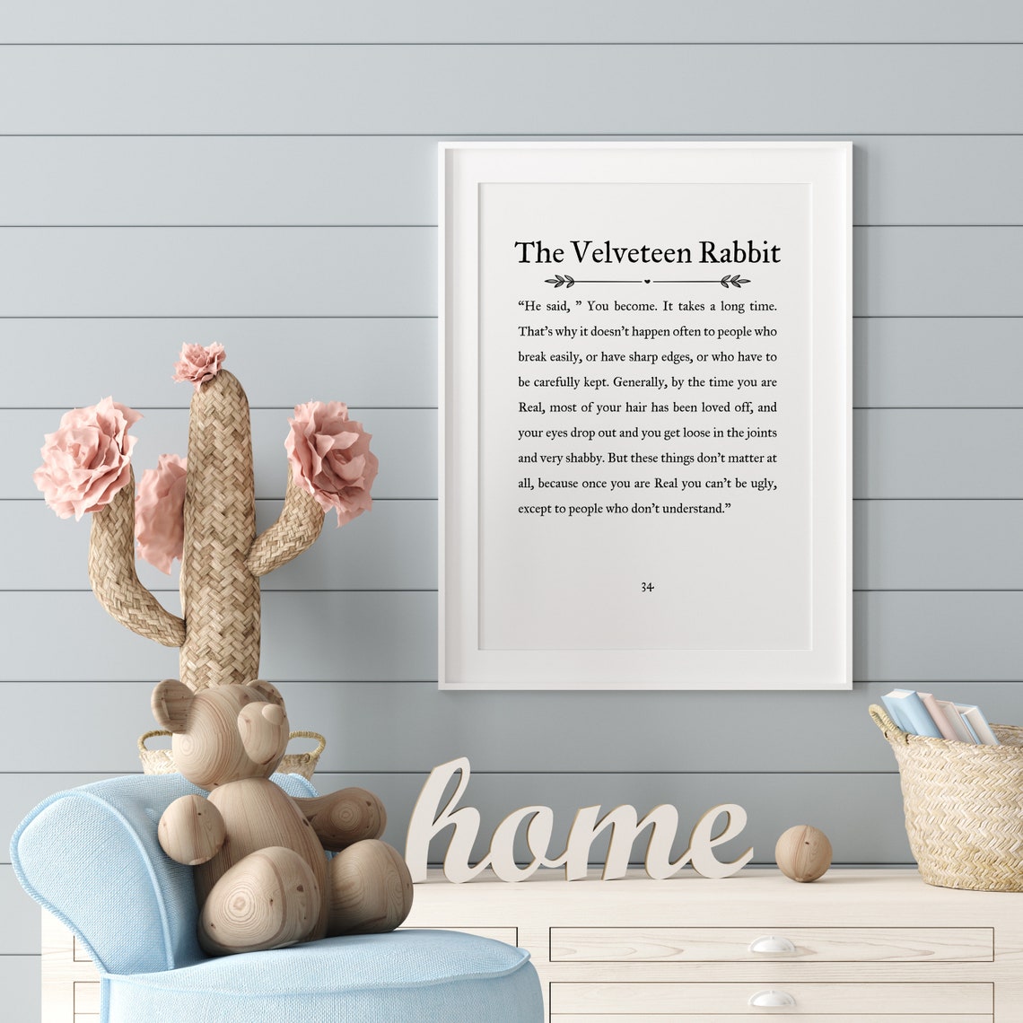 The Velveteen Rabbit Quote Quote Kids Room Sign Nursery Signs Kids Room Wall Art Book Page Wall Art Nursery Quote Print - Image 3