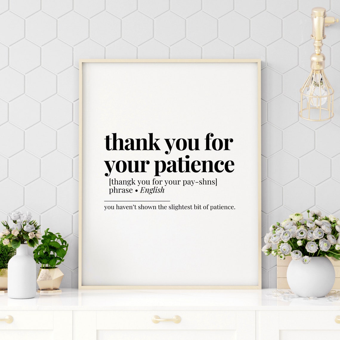 Thank You For Your Patience Funny Office Definition Poster Art