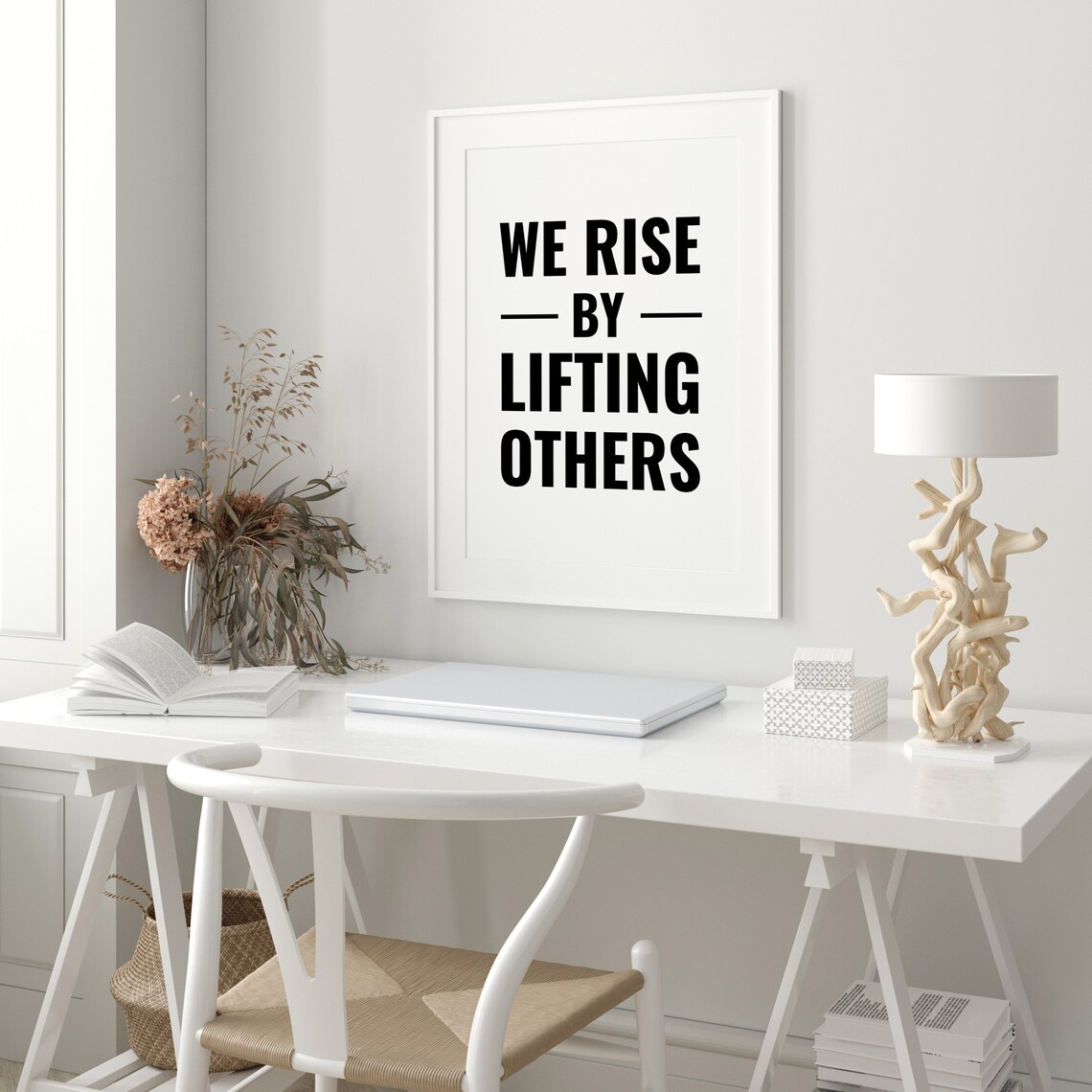 We Rise By Lifting Others Inspirational Teamwork Quote Poster Art - Image 3