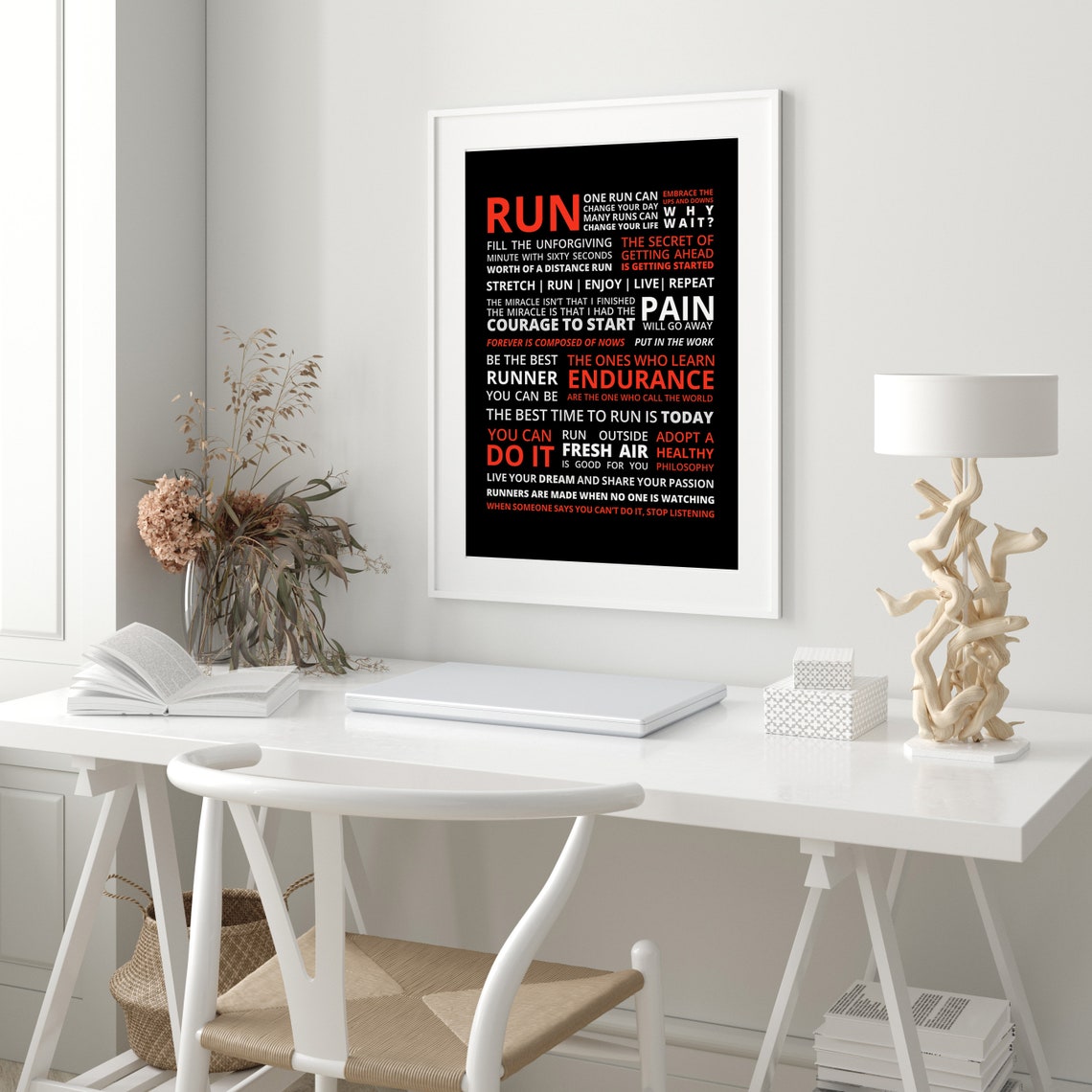Run Running Manifesto Bold Red and Black Typography Poster for Runners - Image 2