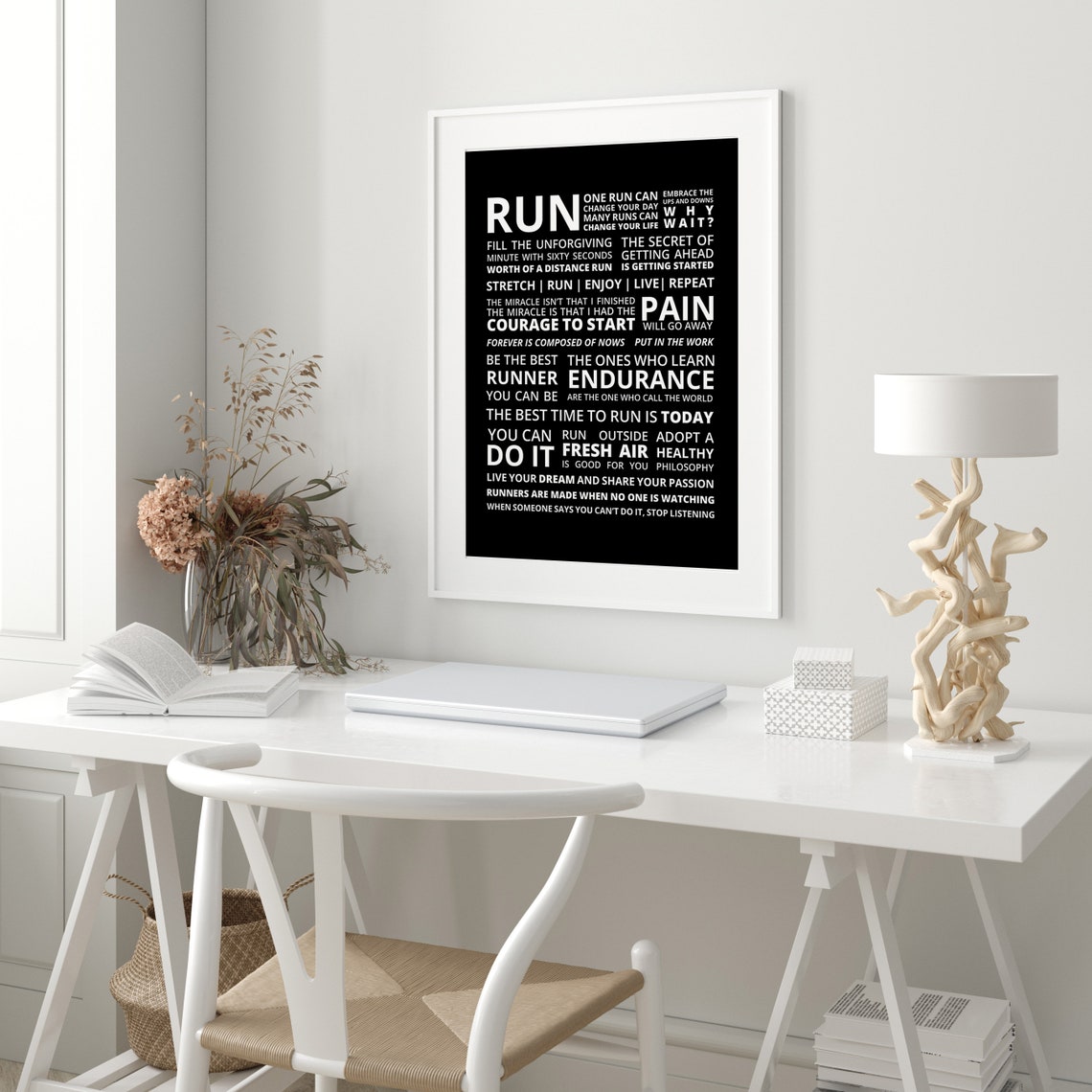 Run Runner Manifesto Typographic Motivation Wall Poster For Runners - Image 2
