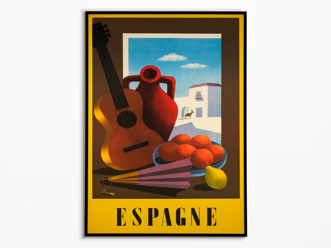 Vintage Spain Travel Poster, European Wall Art Print