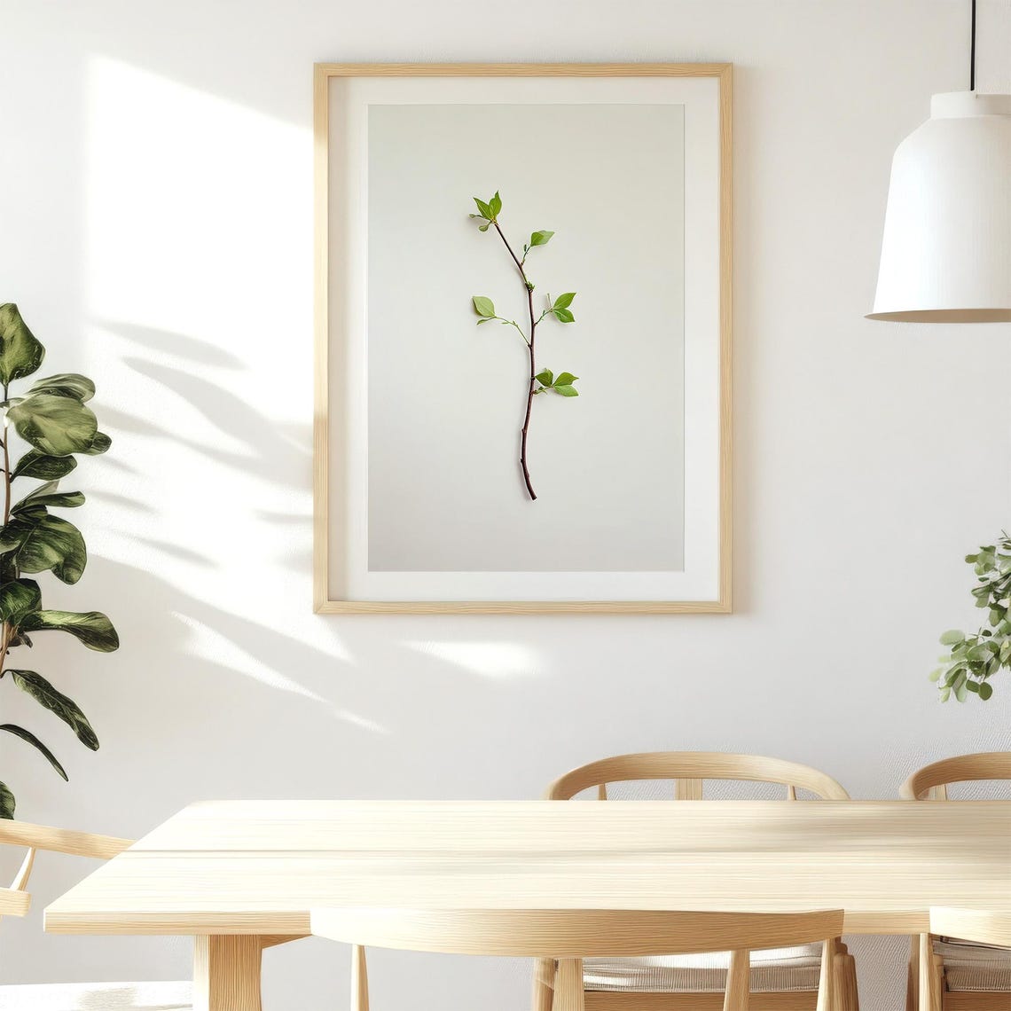 Green Leaf Branch Minimalist Botanical Spring Greenery Nature Wall Art - Image 5