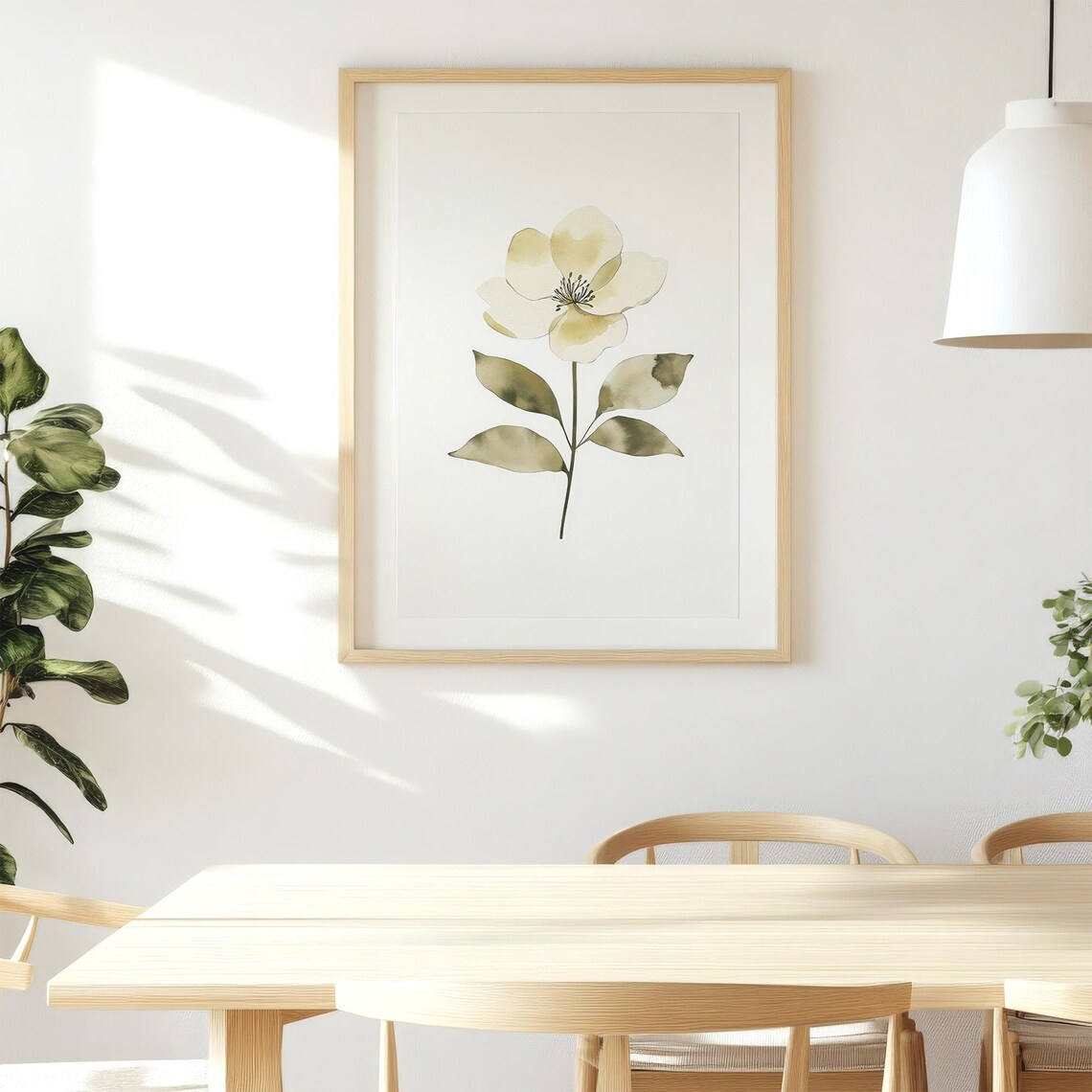 Botanical Floral Watercolor, Modern Minimalist Art Print - Image 3