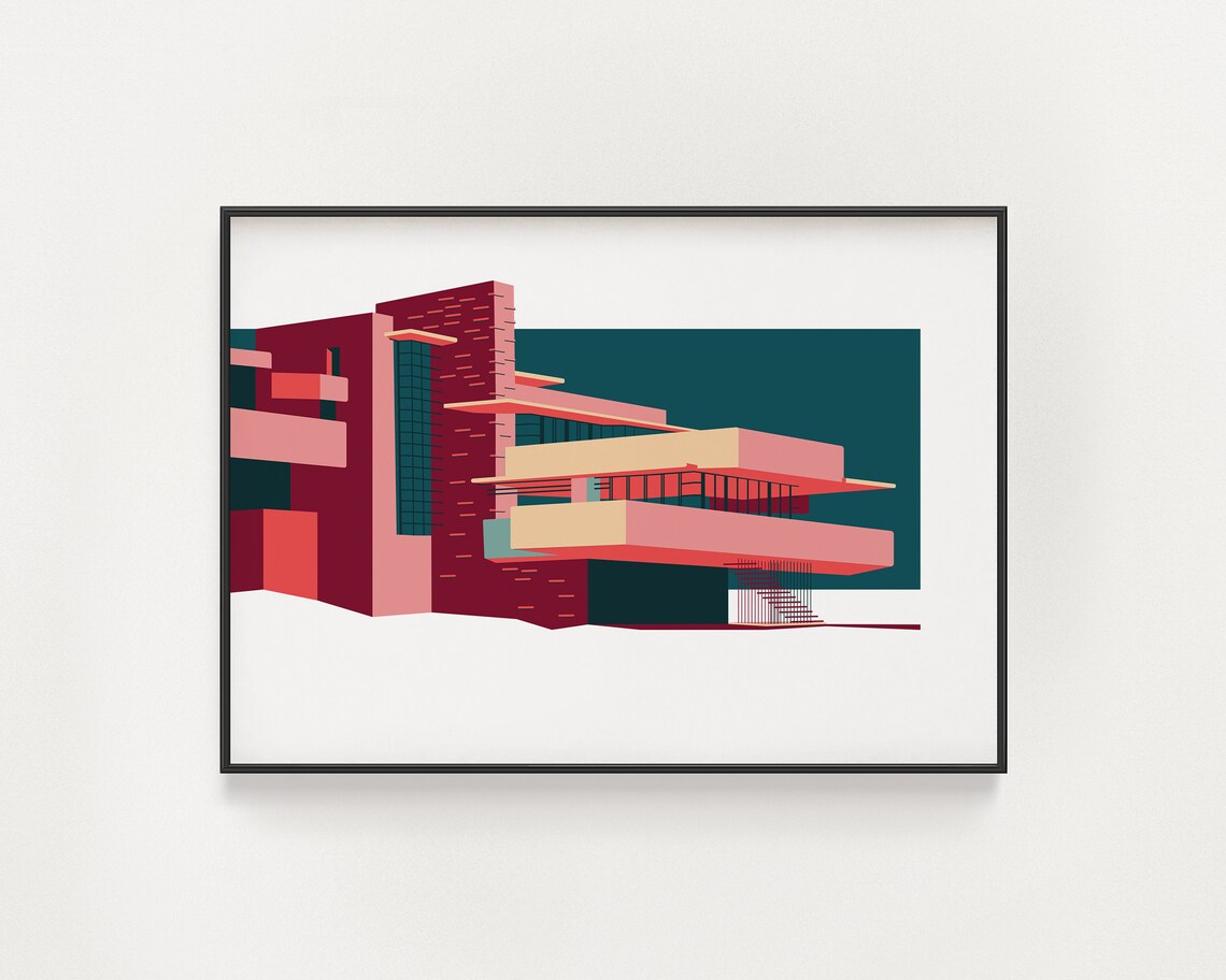Frank Lloyd Wright Falling Water Architecture Poster