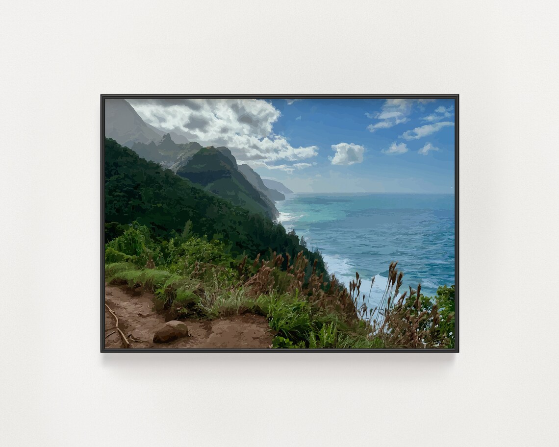 Na Pali Coast Kauai, Hawaii Hiking Art Print