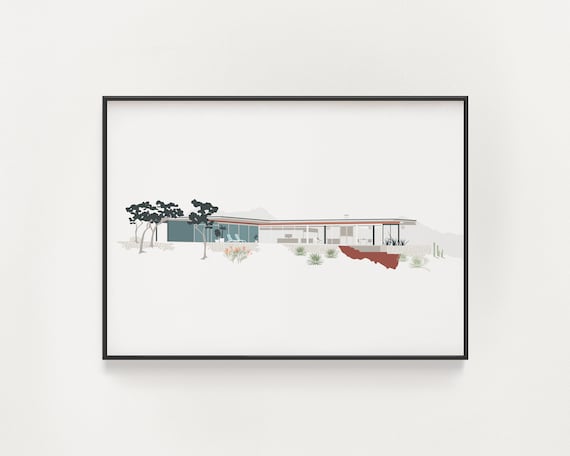 Stahl House Mid Century Modern Architecture Poster