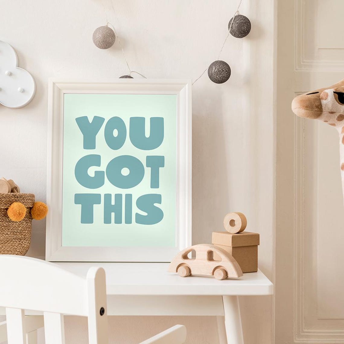 You Got This Bold Blue Kids Room Typography Encouragement Wall Poster - Image 2