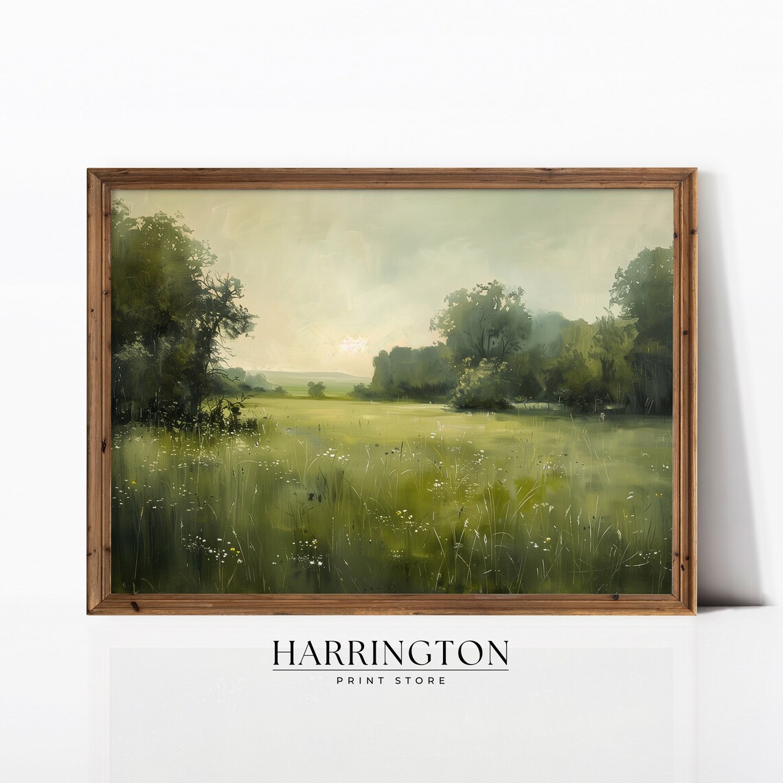 Spring Meadow Wildflower Field Vintage Countryside Oil Painting Poster