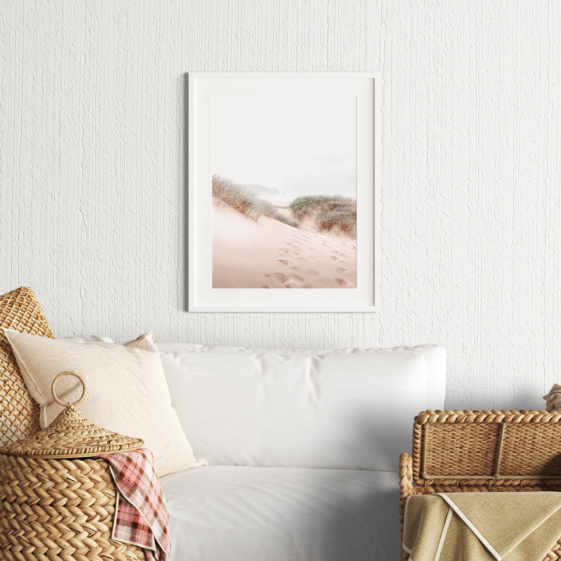 Beach Dunes Grass And Sandy Tracks Soft Misty Coastal Wall Art - Image 3